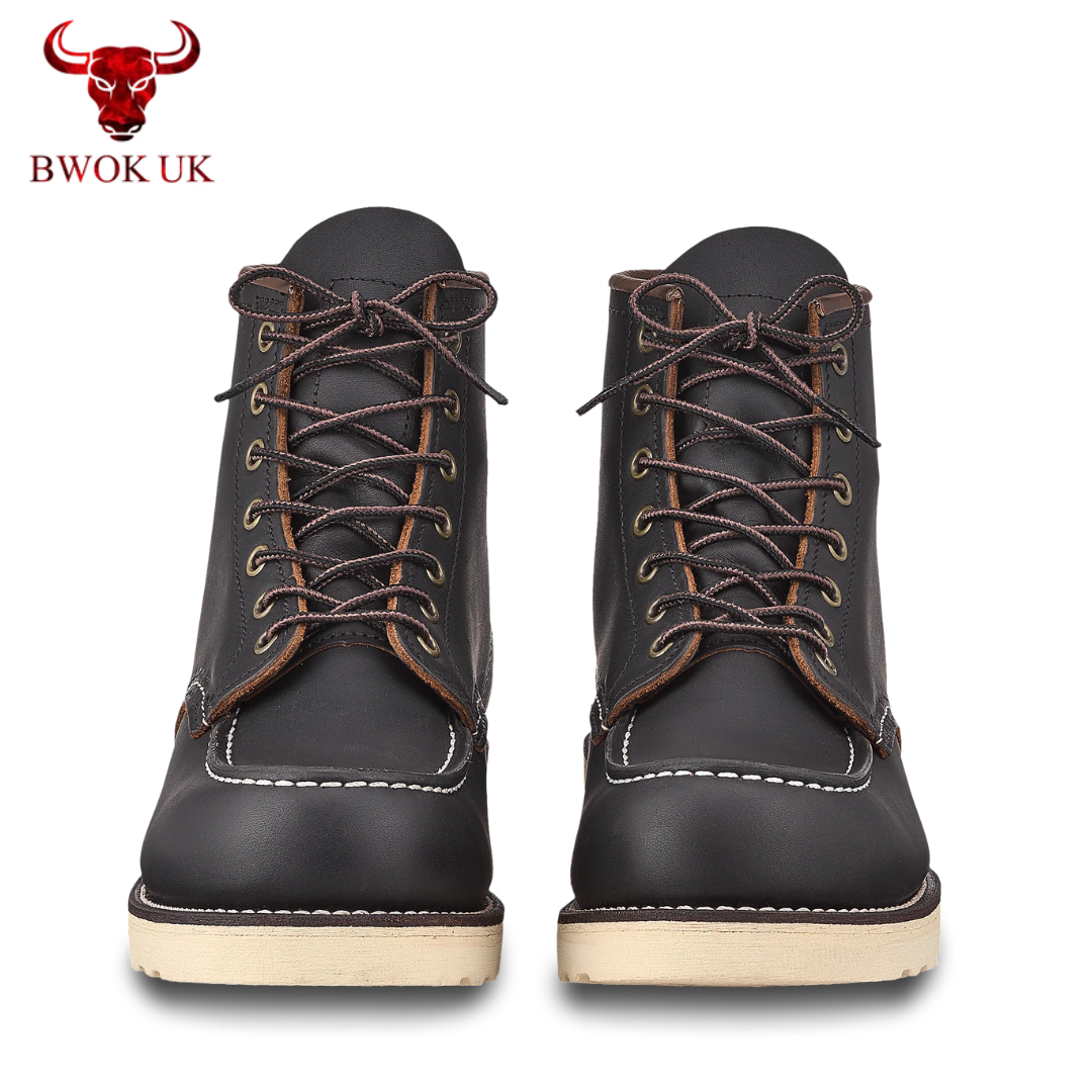 Black  Moc Toe Boots
