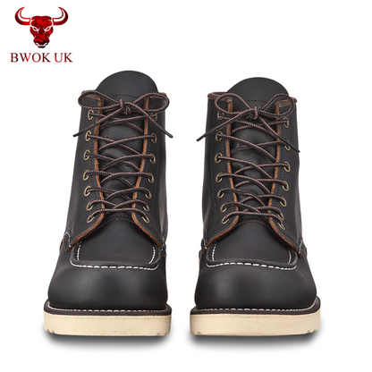 Black  Moc Toe Boots