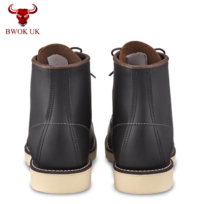 Black  Moc Toe Boots