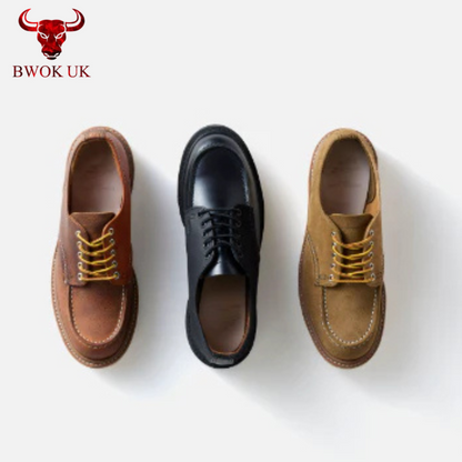 Handmade Brown Leather Moc Toe