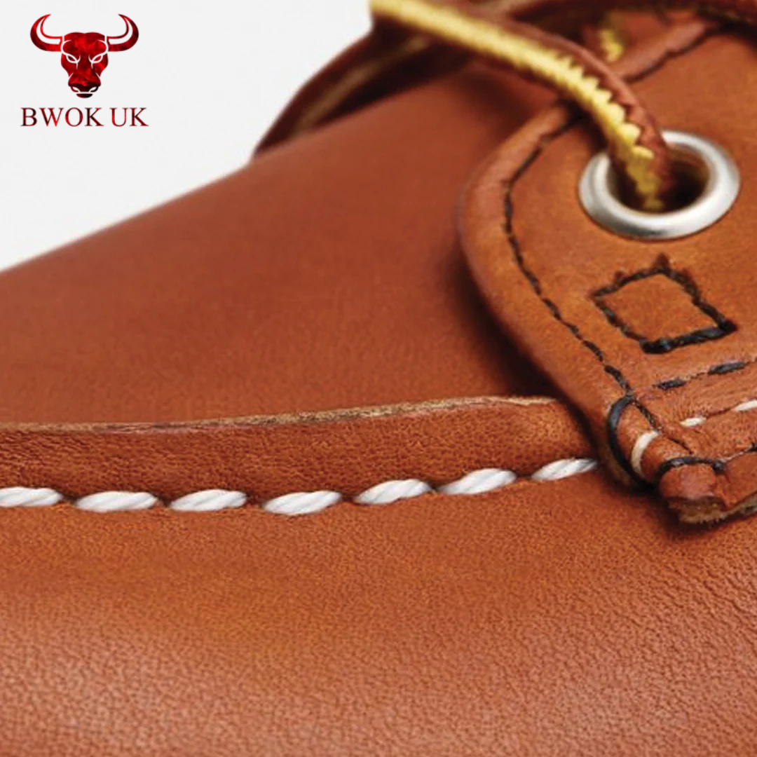 Handmade Tan Leather Moc Toe