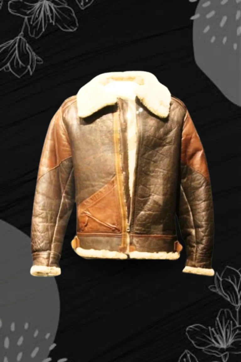 Vintage Aviator Shearling Leather Jacket - Bwok limited