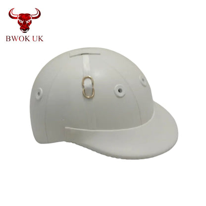 White Riding Helmet Cap
