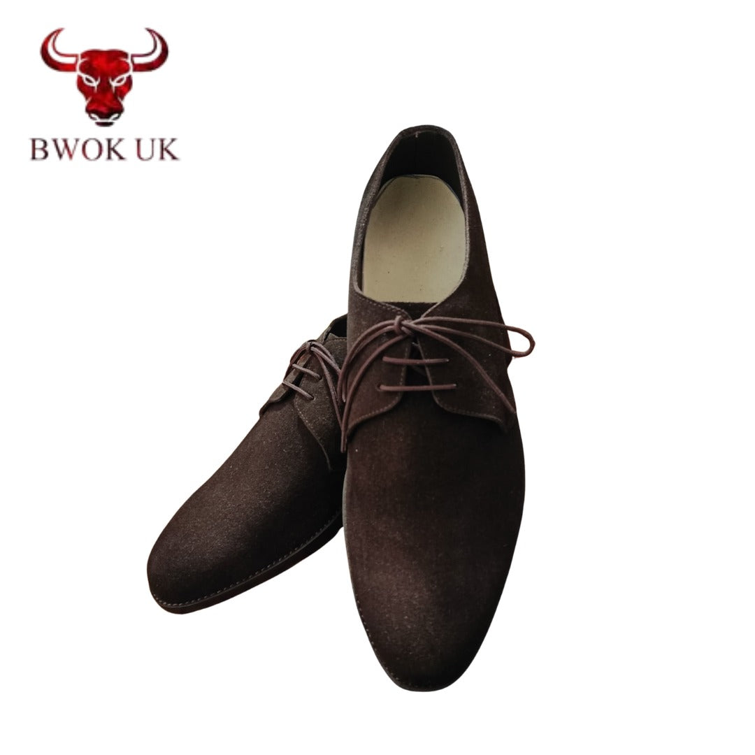 Brown Suede Derby Shoes