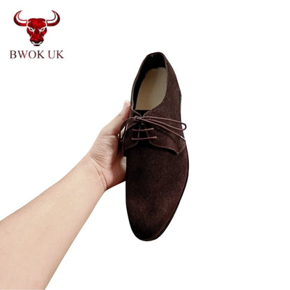Brown Suede Derby Shoes