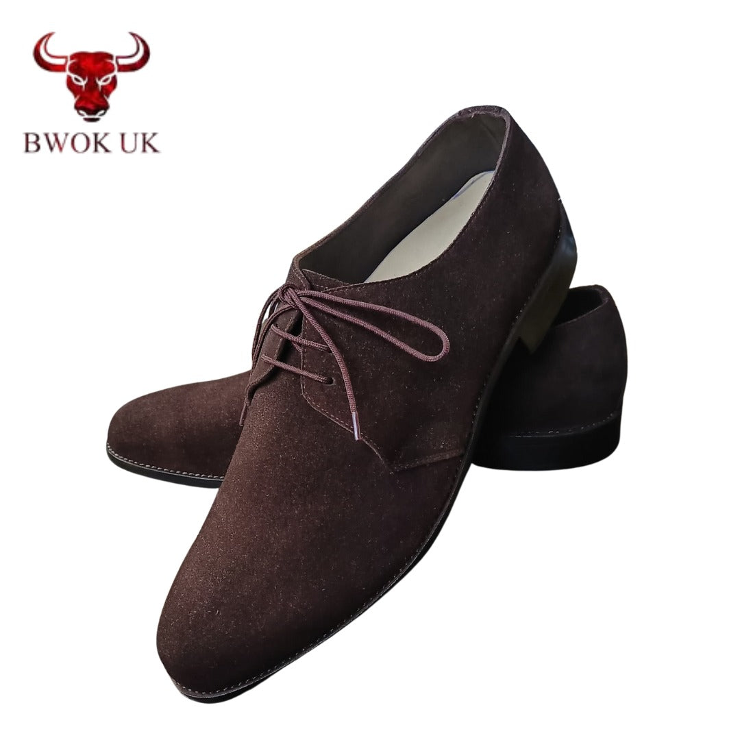 Brown Suede Derby Shoes