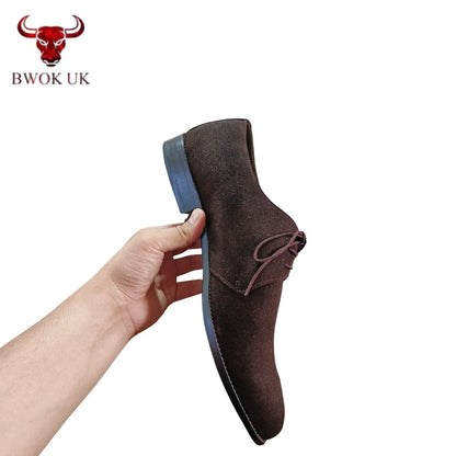 Brown Suede Derby Shoes
