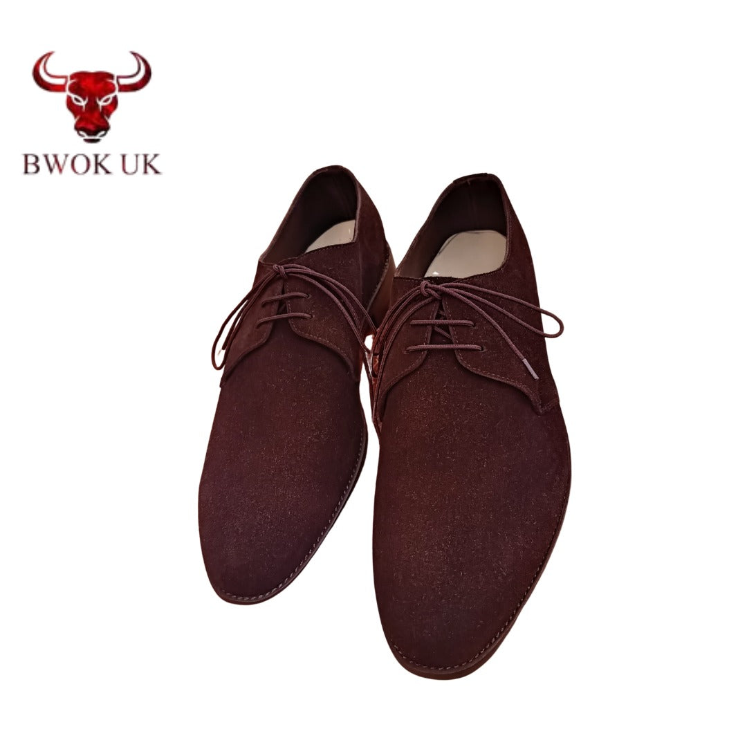 Brown Suede Derby Shoes