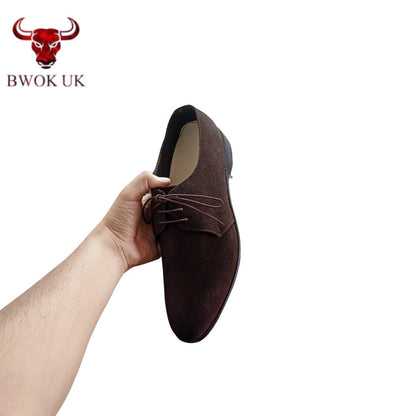 Brown Suede Derby Shoes