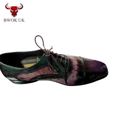Ostrich Pattern Leather Shoes