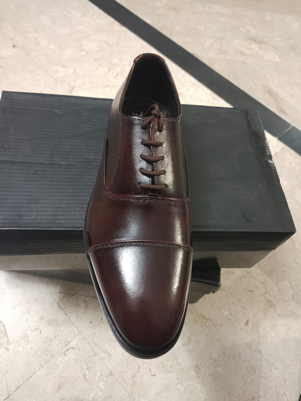 Dark Brown Leather Oxford Shoes