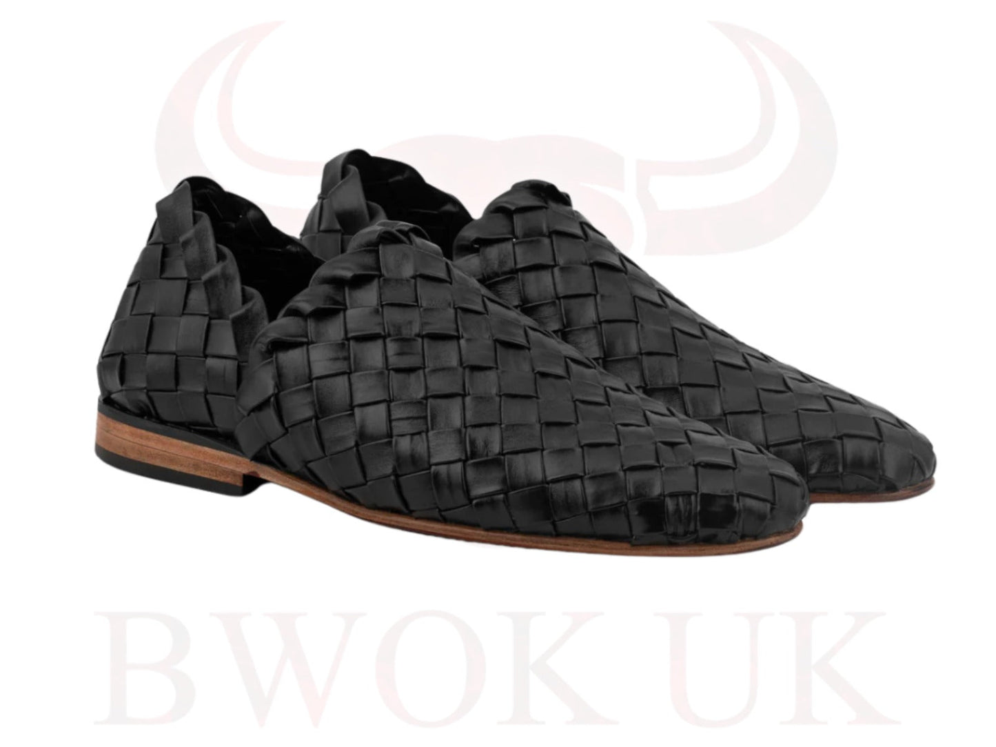 Handwoven Loafers Shoes Brown/Black - Bwok limited