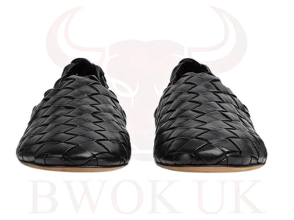 Handwoven Loafers Shoes Brown/Black - Bwok limited