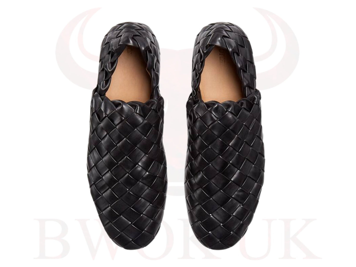 Handwoven Loafers Shoes Brown/Black - Bwok limited