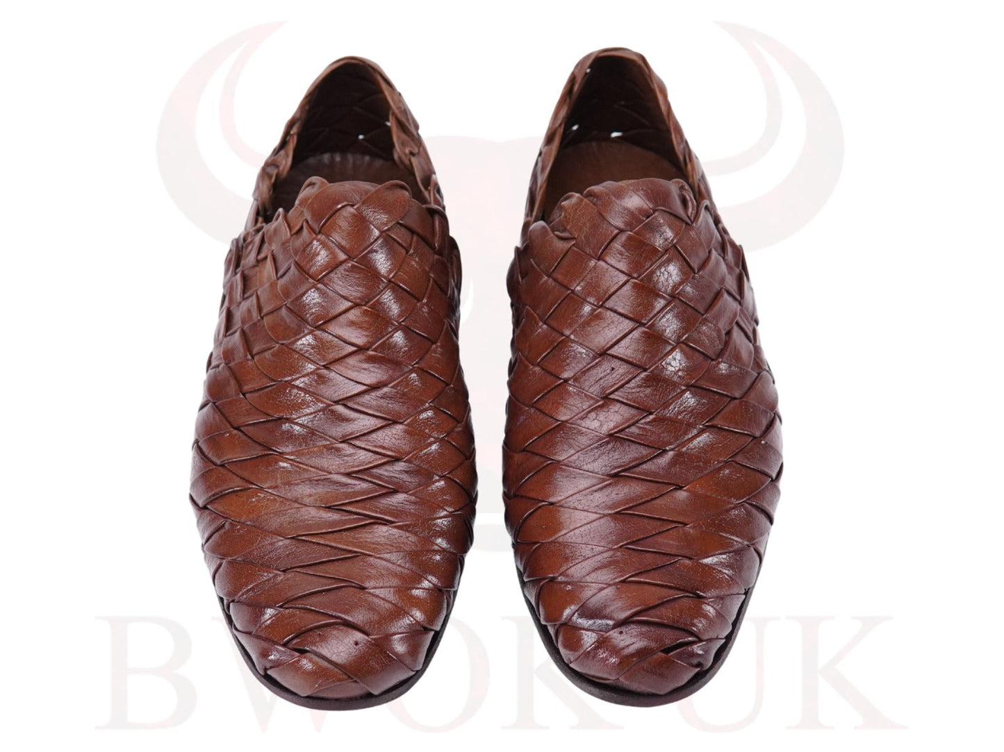 Handwoven Loafers Shoes Brown/Black - Bwok limited