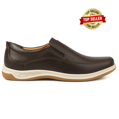 Medicated Soft Sole Leather Shoes for Men – Black Slip-On