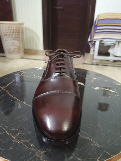 Dark Brown Leather Oxford Shoes