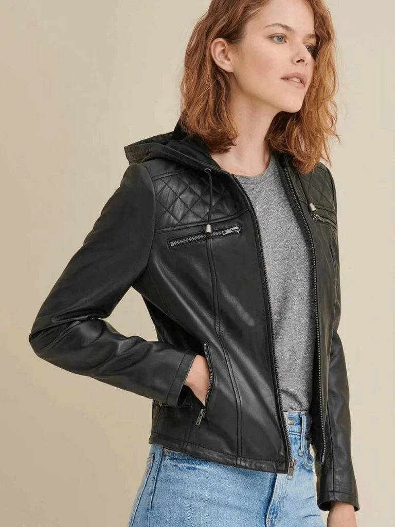 Biker Jacket with Hood - Bwok limited