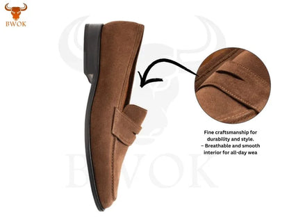Buy Suede Penny Loafers Shoes - Elegant Comfort | Bwok Store - Bwok limited