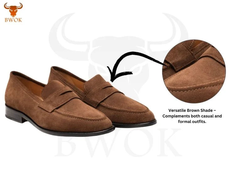Buy Suede Penny Loafers Shoes - Elegant Comfort | Bwok Store - Bwok limited