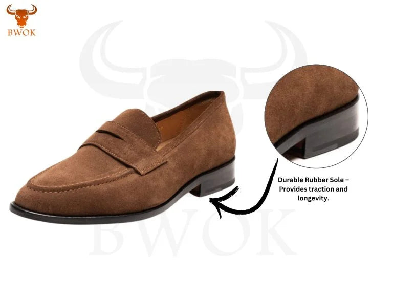 Buy Suede Penny Loafers Shoes - Elegant Comfort | Bwok Store - Bwok limited
