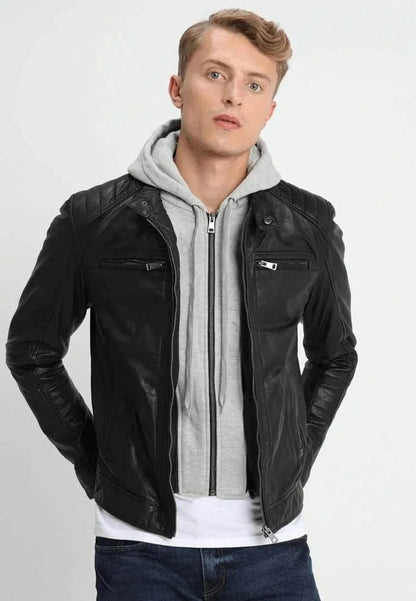 Black Biker Classic Jacket - Bwok limited