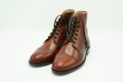 Stylish Lace-Up Leather Boots - Bwok limited