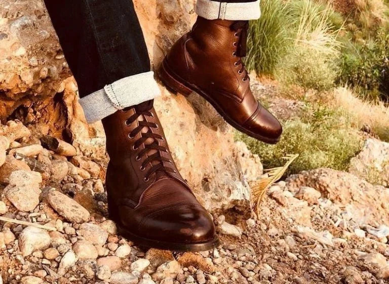 Half Long lace up Boots for Men - Bwok limited