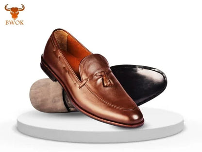 Classic Brown Tassel Loafers - Bwok limited