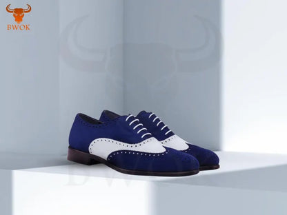 Blue Wingtip Brogue Shoes