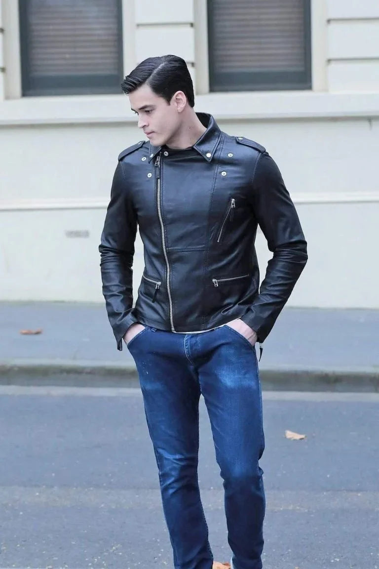 Moto Style Leather Jacket - Bwok limited