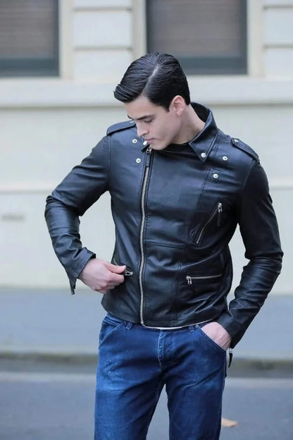 Moto Style Leather Jacket - Bwok limited