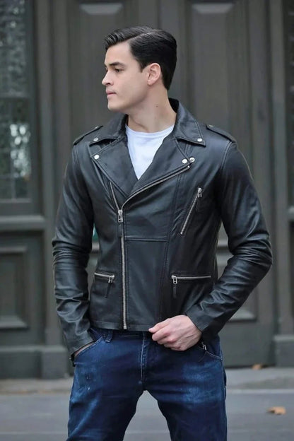 Moto Style Leather Jacket - Bwok limited