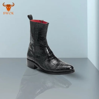 Premium Leather Half Long Boots - Bwok limited
