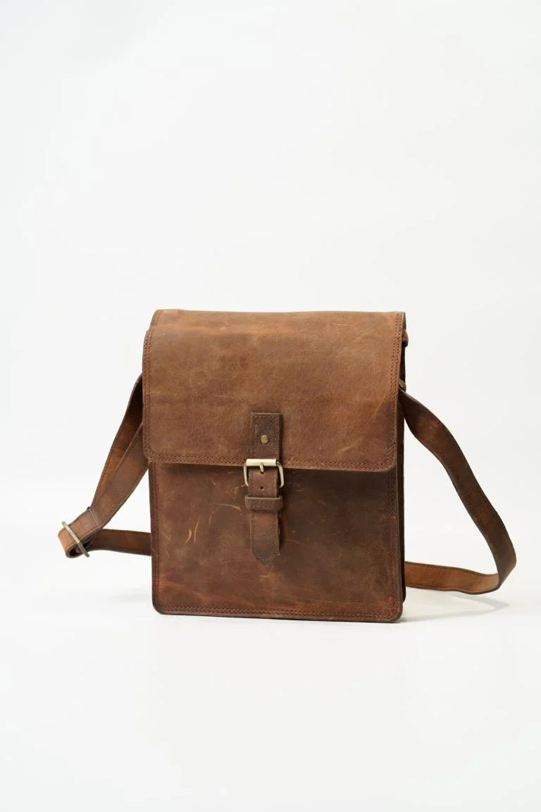 Vintage Leather Laptop Bag for Men & Women | Stylish Office & Travel Satchel – Bwok Store - Bwok limited